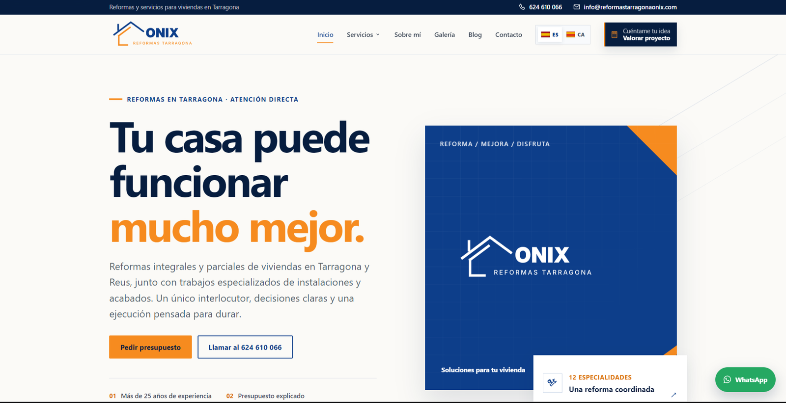 Captura del proyecto Reformas Tarragona Onix